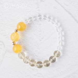 太陽輝く努力実る金運ブレス［ニードルインゴールデンフローライト／レモンクォーツ／水晶］