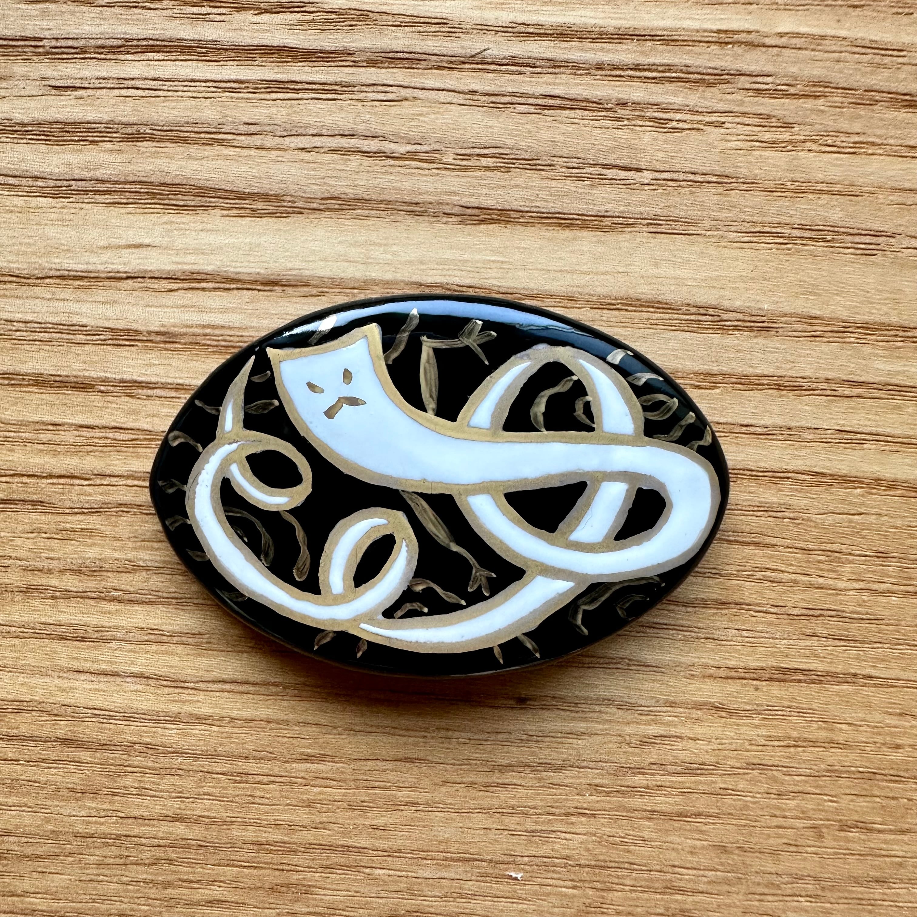 一反木綿（帯留・ブローチ） | 黒猫胡椒堂