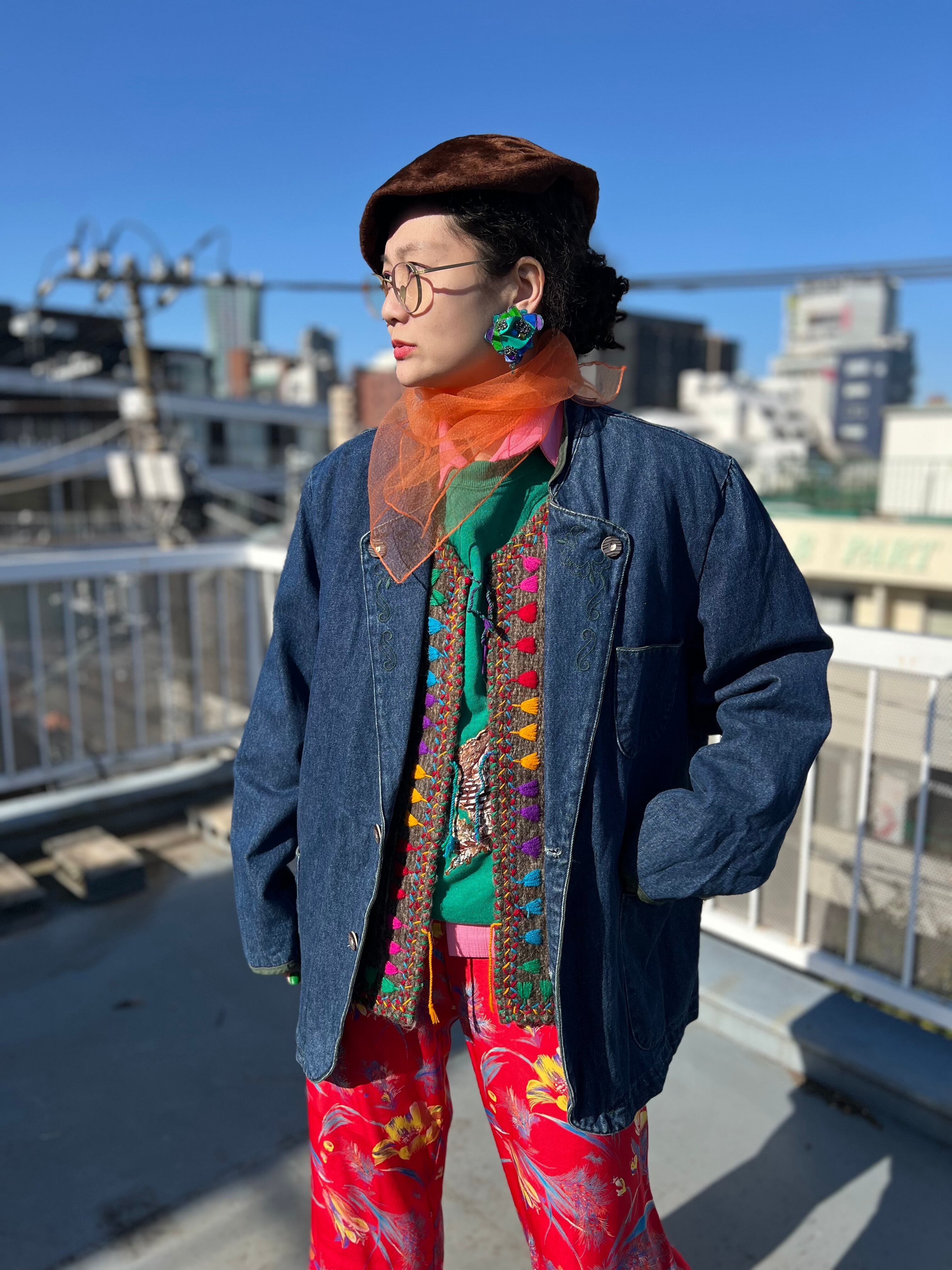 Vintage Guatemala wool embroidery vest (ヴィンテージ グアテマラ