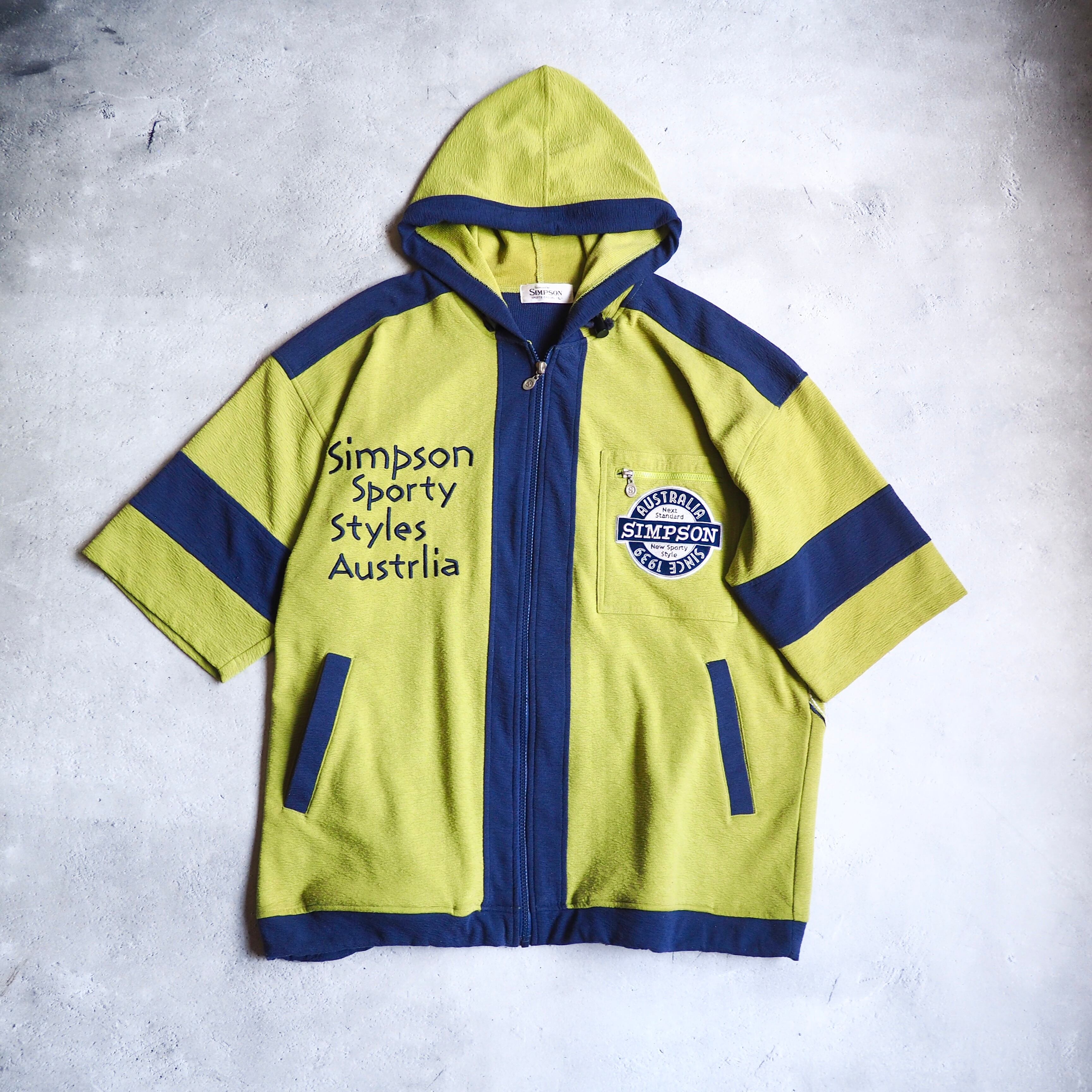 1990s " Simpson " Dog Face Embroidery vintage loose Full zip Parker