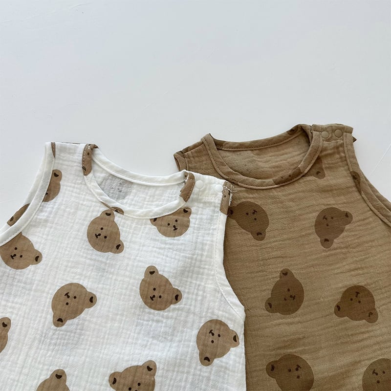 BABY】夏作小花or動物柄タンクトップロンパース | 韓国子供服通販 - Baker