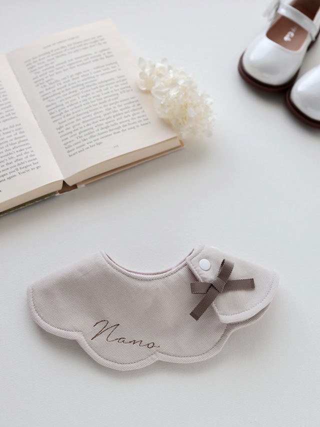 選べる11色!フレンチコーデュロイ 花 リース スタイ 名入れ 刺しゅう