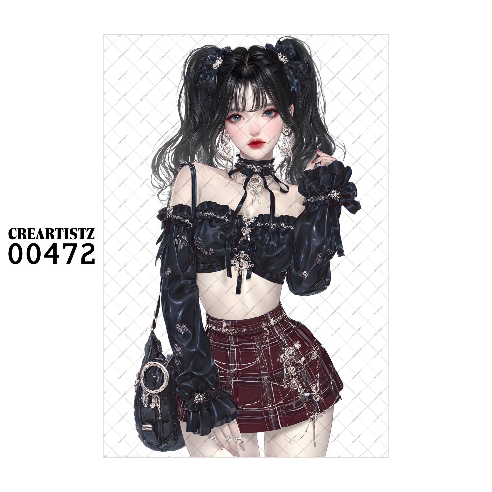 00472 ガール キュート オリジナル ペーパー/ステッカー 4枚セット CREARTISTZ