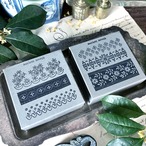 オリジナルアンティークレース模様スタンプセット 2種 / Original antique illustration stamp 2set