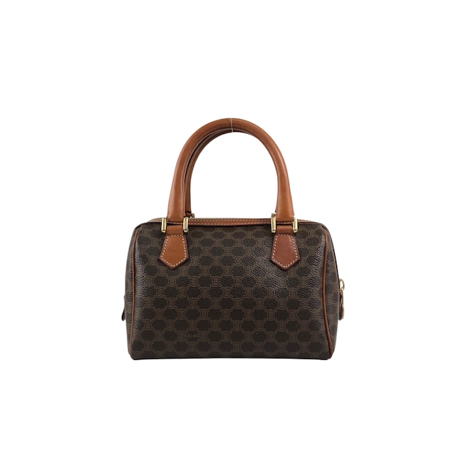 CELINE セリーヌ マカダム ショルダーバッグ ブラウン PVCレザー 2WAY ミニバッグ vintage ヴィンテージ オールド nvyja5