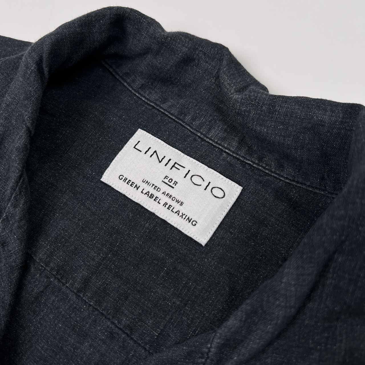 麻100% UNITED ARROWS ユナイテッドアローズ LINIFICIO 開襟 オープン