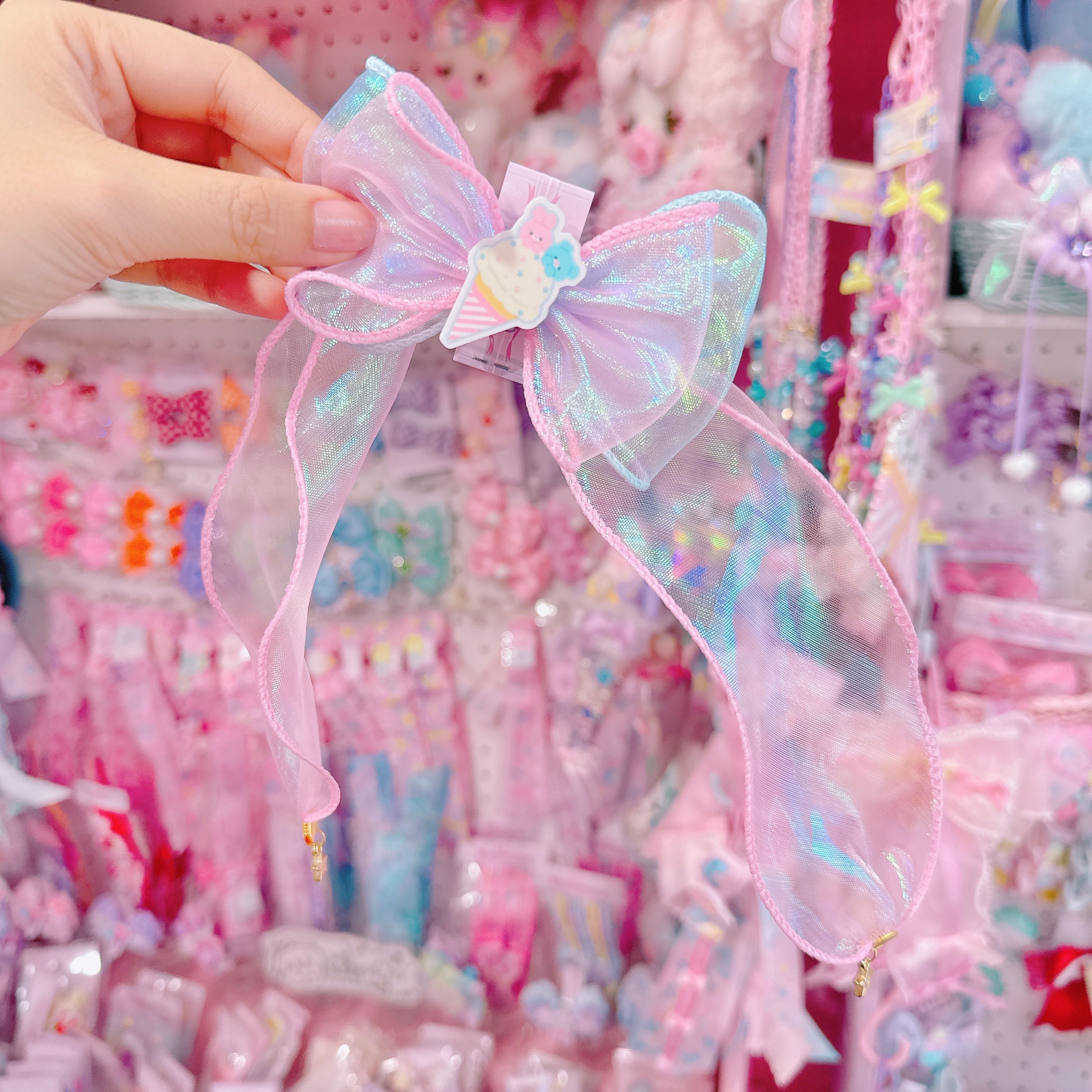 【F7】58-22たらりんオーガンジーヘアクリップ