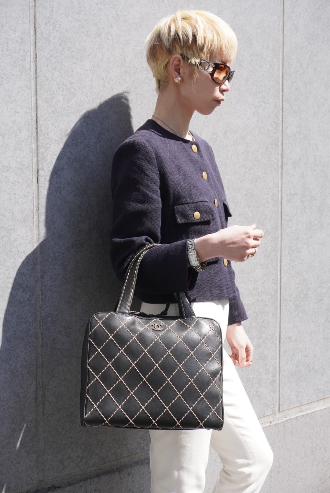 CHANEL シャネル トートバッグ ブラック ココマーク レザー CHANEL シャネル トートバッグ ブラック ココマーク レザー