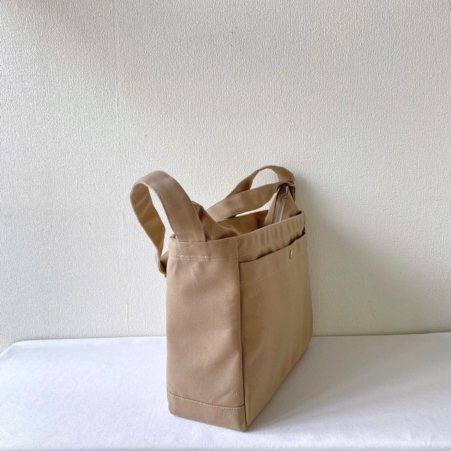 【全5色】「箱型ショルダーバッグ」Lサイズ／倉敷帆布 8号帆布【受注制作】