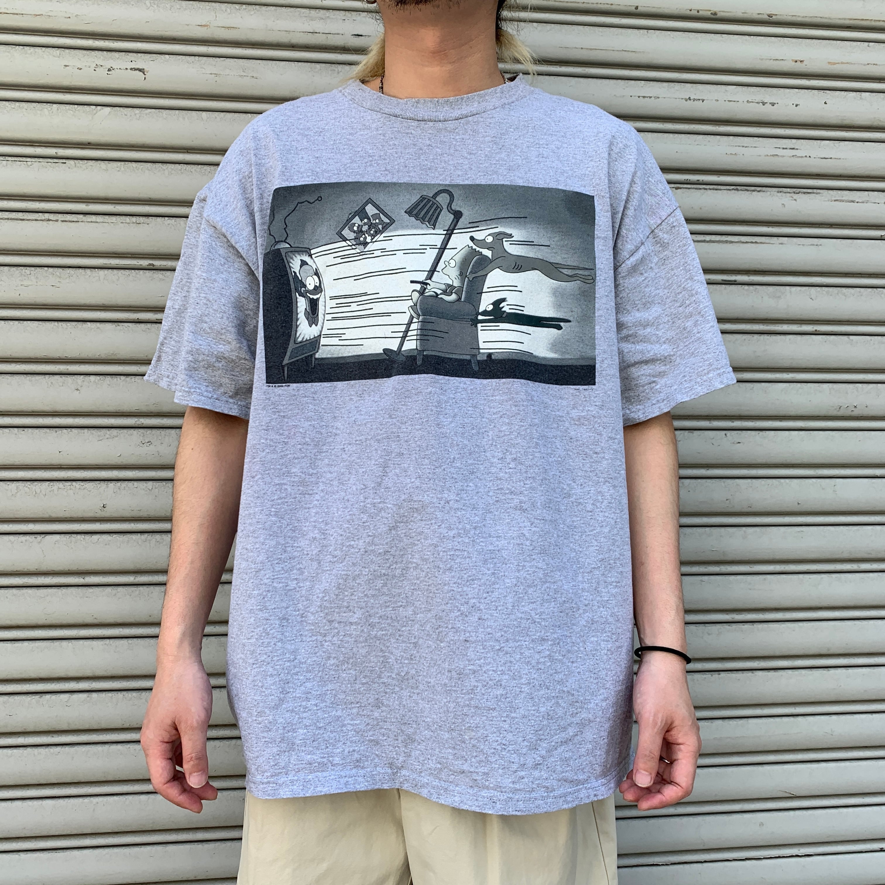 00s シンプソンズ maxellパロディ Tシャツ グレー マクセル | 古着屋 Uan