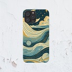 受注生産 iPhoneケース 月と惑星の波状コスモス｜宇宙アート STAR014D