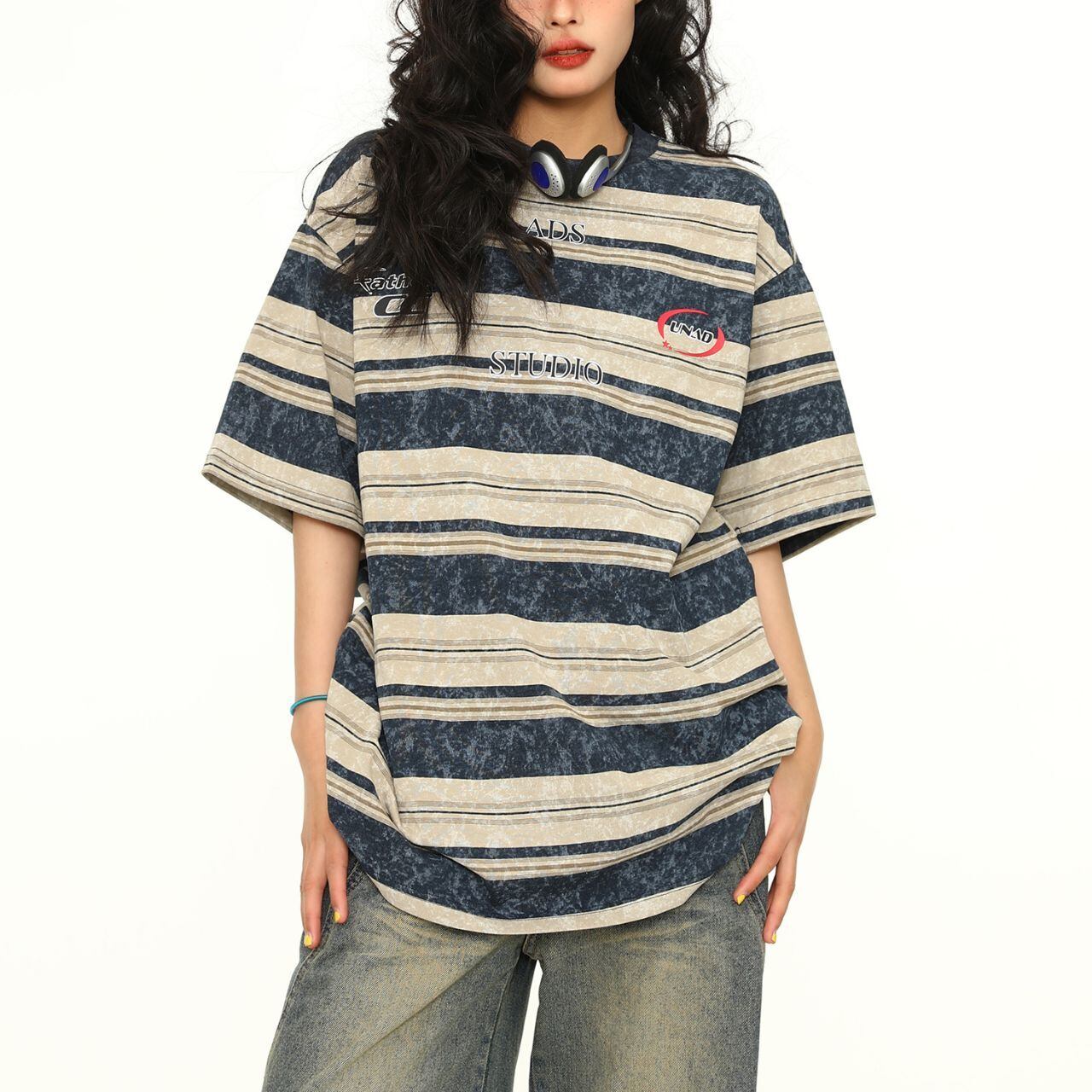 ミックスラインロゴルーズTシャツ R00436