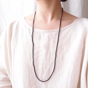 Black Tourmaline Necklace【SV・受注制作 80cm／3mm】トルマリンプレーンネックレス