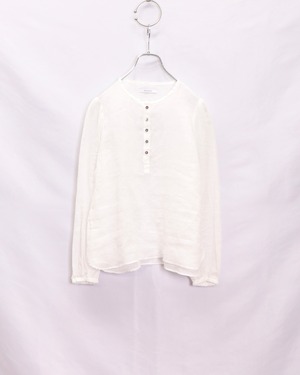 【MANON】OVER DYERAMIE HENRY NECK BLOUSE / WHITE