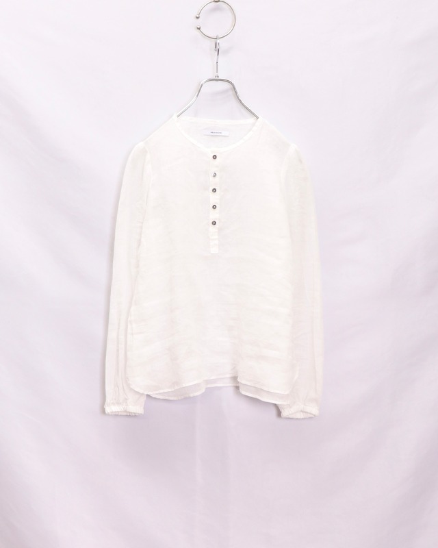 【MANON】OVER DYERAMIE HENRY NECK BLOUSE / WHITE