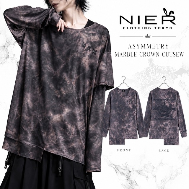 《早い者勝ちプレゼント》ASYMMETRY MARBLE CROWN CUTSEW【ポケット付き】