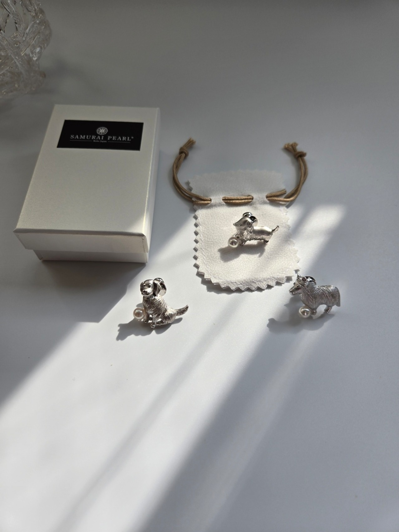 あこや真珠ブローチピン/タックピン　イルカ