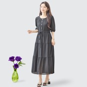 reve bleu ティアードマキシワンピース【M~L】ブラック