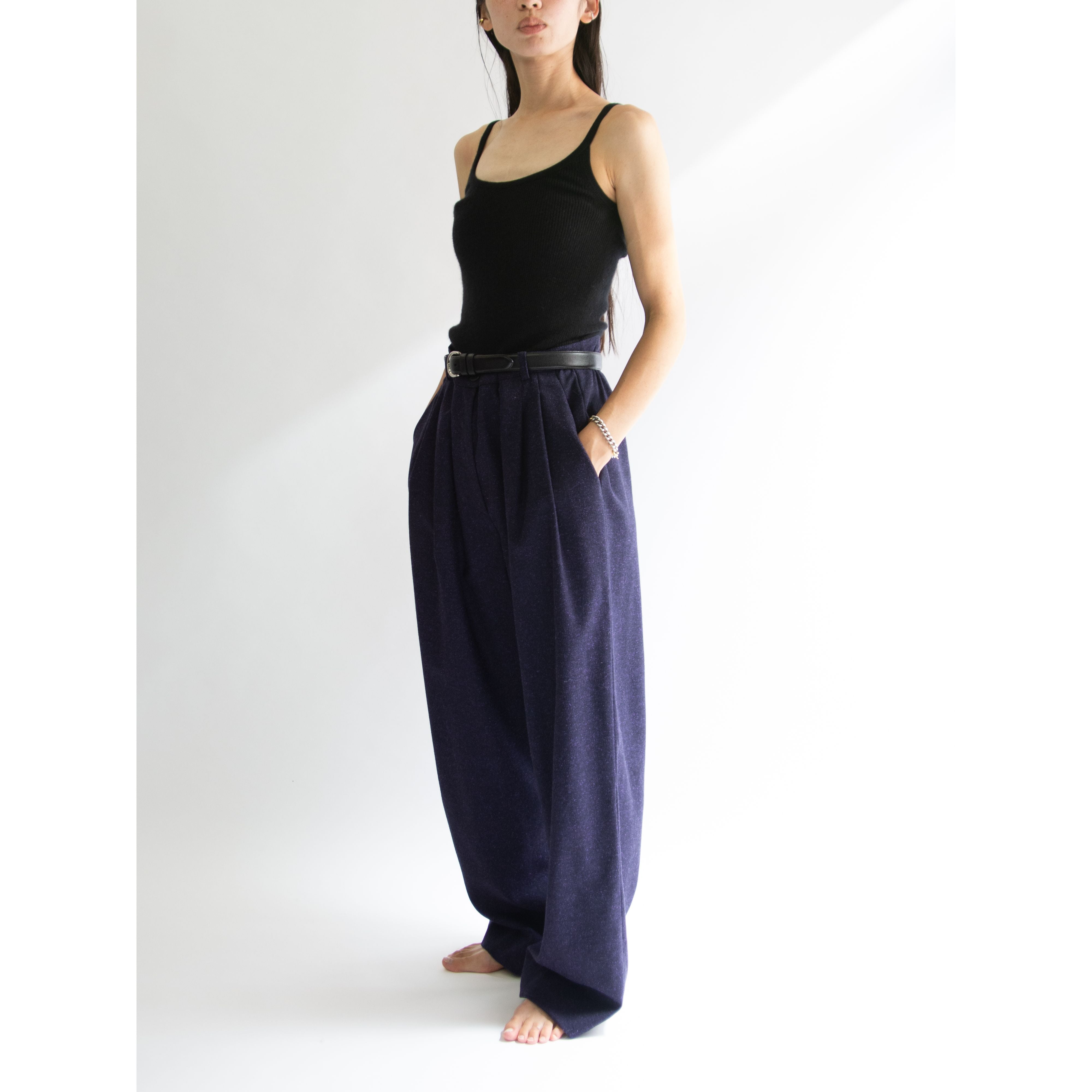 KRIZIA POI】Made in Italy Wool-Rayon 2tuck Wide Pants（クリツィア ...