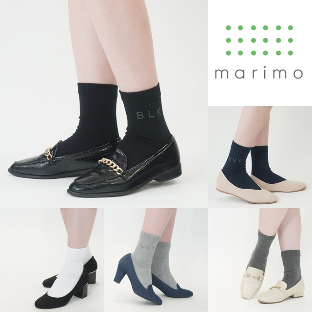 【レディース】MARIMO みちる 触って色が分かる靴下 NVY ネイビー 134100-31