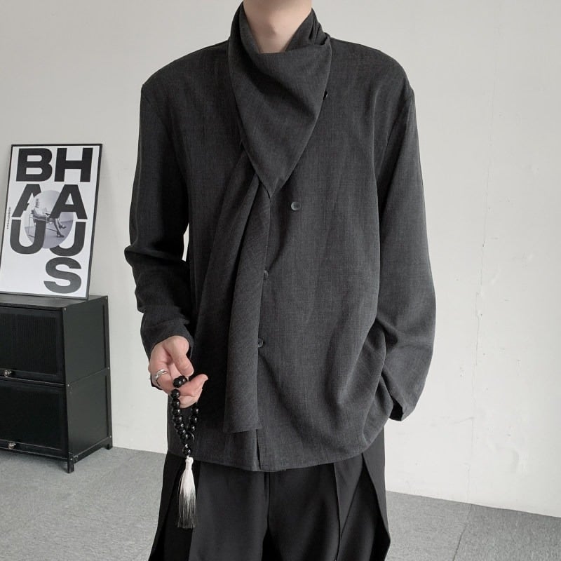 スカーフネックデザインシャツ 1color MTO0394