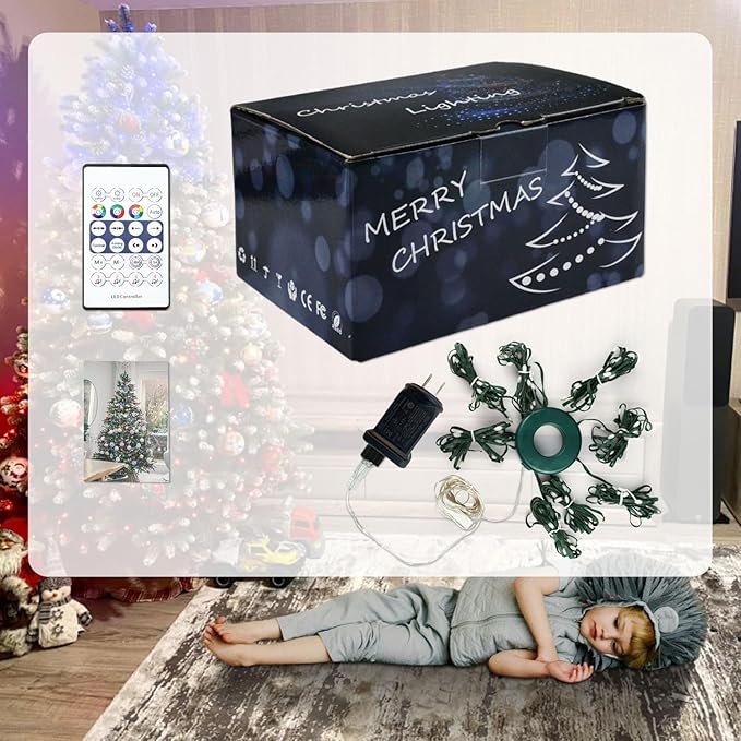 HOMEYA イルミネーションライト 8本 160球 16m クリスマスツリーライト