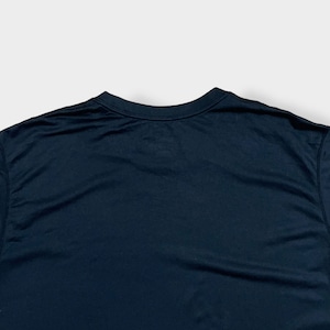 【NIKE】2XL ビッグサイズ Tシャツ スウッシュ ワンポイントロゴ  ポリエステル DRI-FIT ドライフィット 半袖 黒 メキシコ製 MEXICO US古着