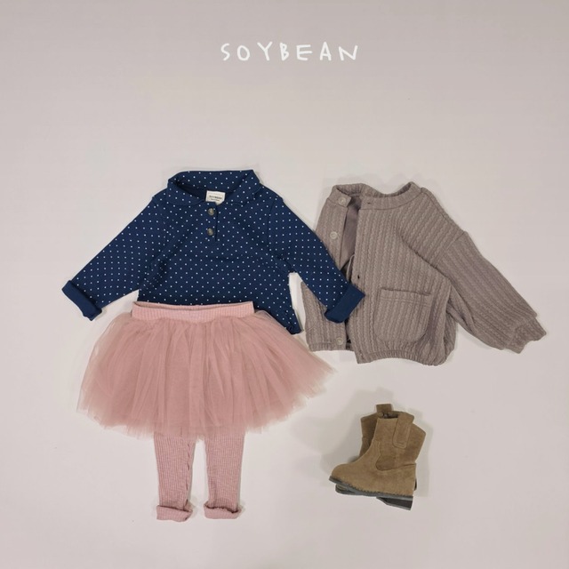 《送料無料》予約:ミニリブカーディガン【soybean】