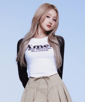 [AMES-WORLDWIDE] ROUND HEM RAGLAN LS TEE WHITE