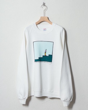 art printed raglan sweat / Made In USA