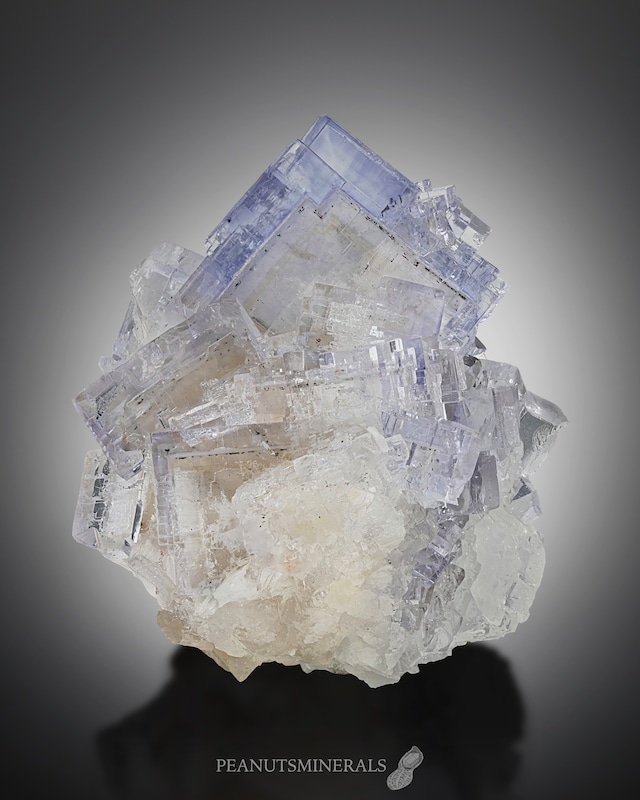 フローライト / カルサイト / クォーツ【Calcite with Fluorite on Quartz】スペイン産