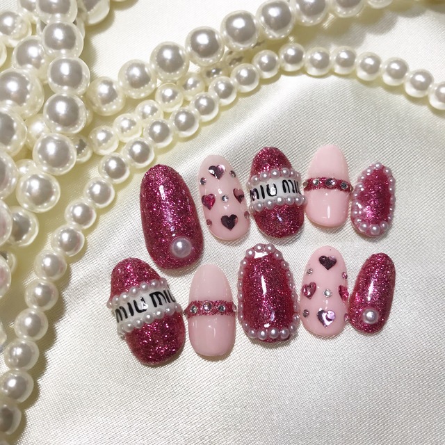 Miumiu風ネイルチップ Otsumami Nail