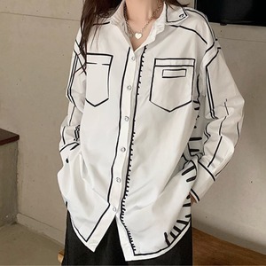 【UNISEX】 Simple Graphic Shirt -Long Sleeve- / ユニセックス シンプル グラフィック シャツ