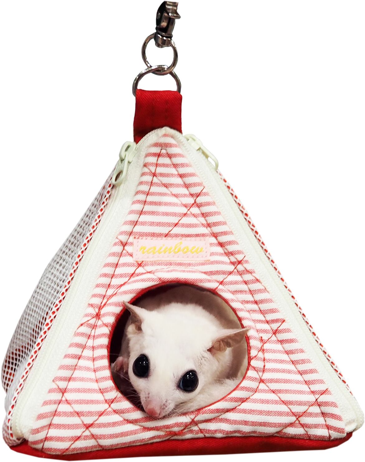 【小動物用品】ミニミニとんがりハウス メッシュ レッド/ラベンダー