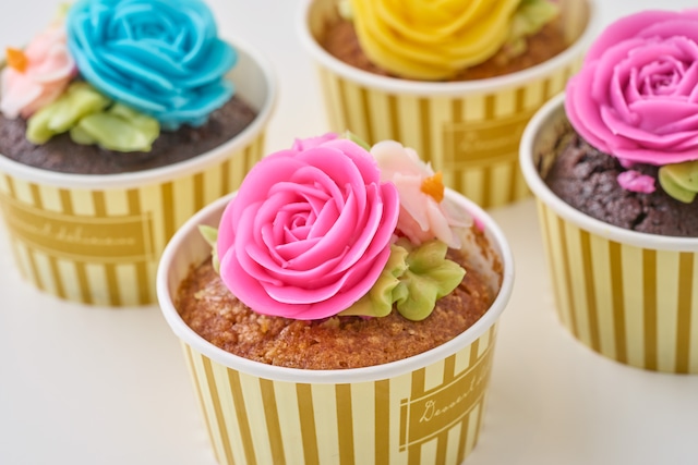 食べられるお花のカップケーキ【4個セット】
