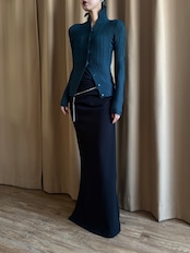 ISSEY MIYAKE dark green design tops-5138-2