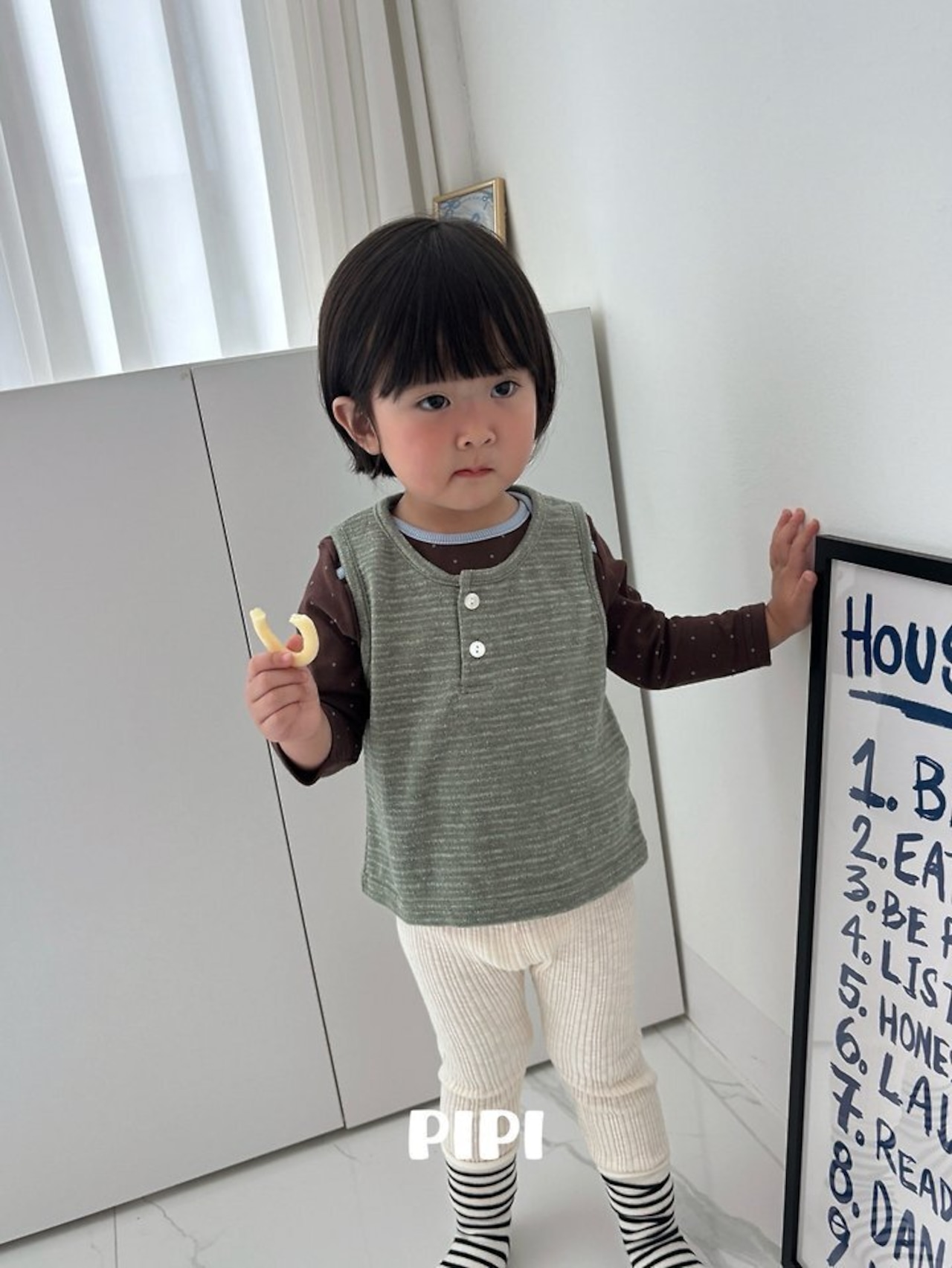 韓国子供服 / 26Autumn / 〖取寄〗pipi / ドットTシャツ / ベビー服 / キッズ服 *XS~M*