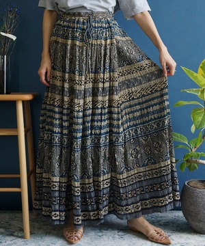 【送料無料】70's indian cotton maxi skirt