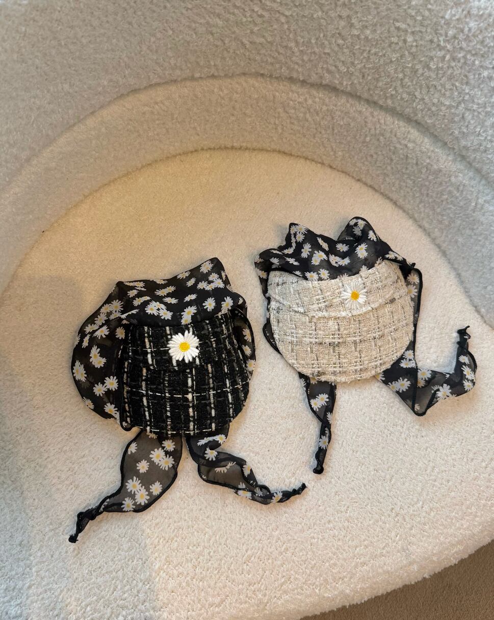 予約【songpyeon】Tweed Daisy Hat (2color)