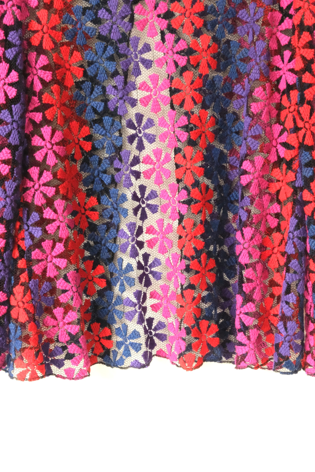 Colorful flower mesh lace cardigan