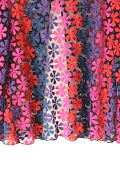 Colorful flower mesh lace cardigan