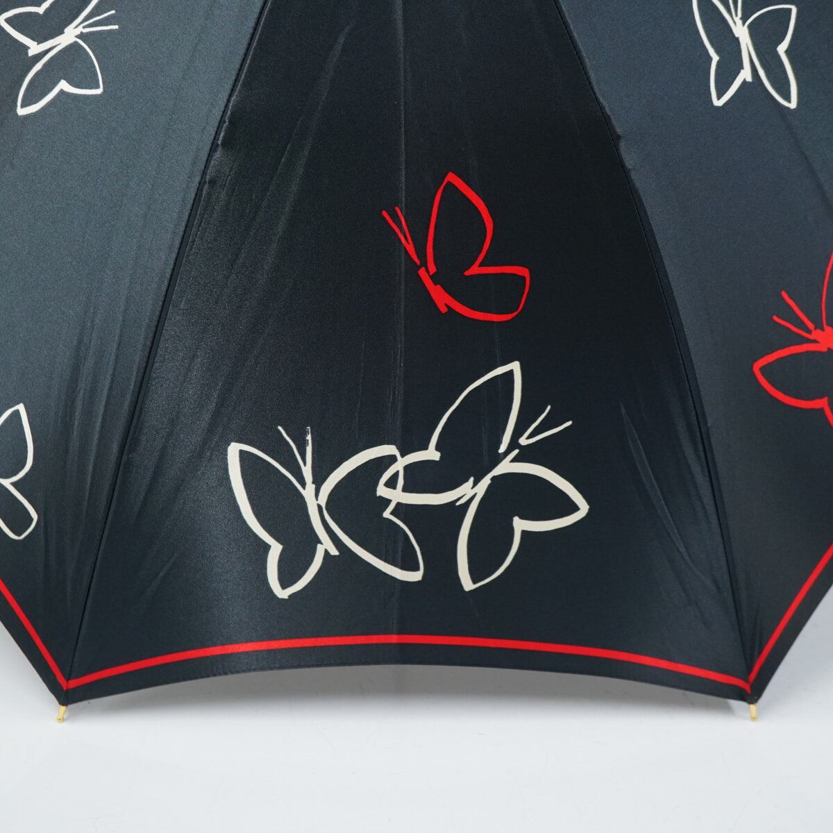 耐風傘 HANAE MORI ハナエモリ USED品 森英恵 ブラック バタフライ 蝶