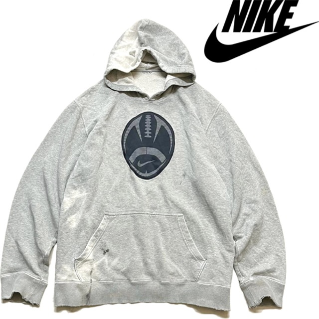 1点物◇ナイキNIKEボロボロ雰囲気系スウェットパーカー古着メンズXL 