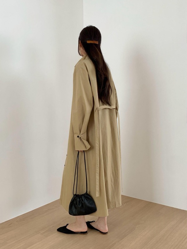 High Neck Trench Onepiece Jacket Long Coat