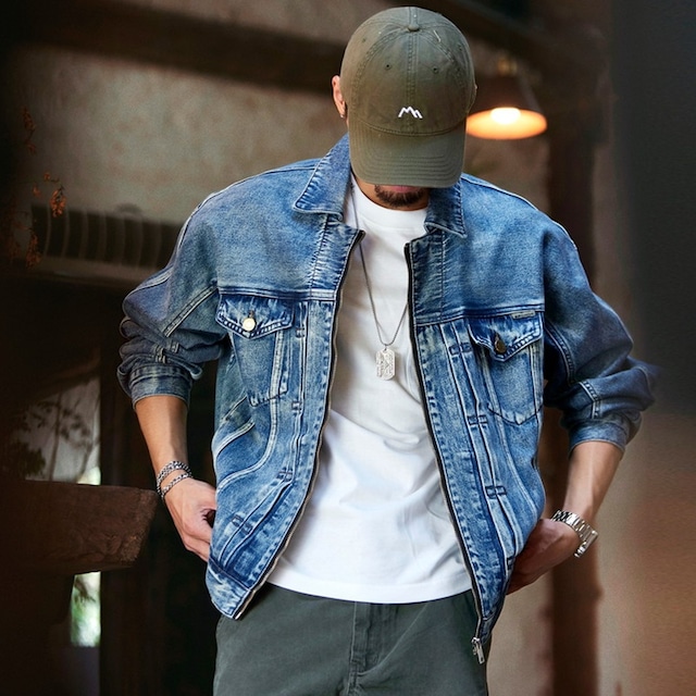 deinm washed zip jacket A1428