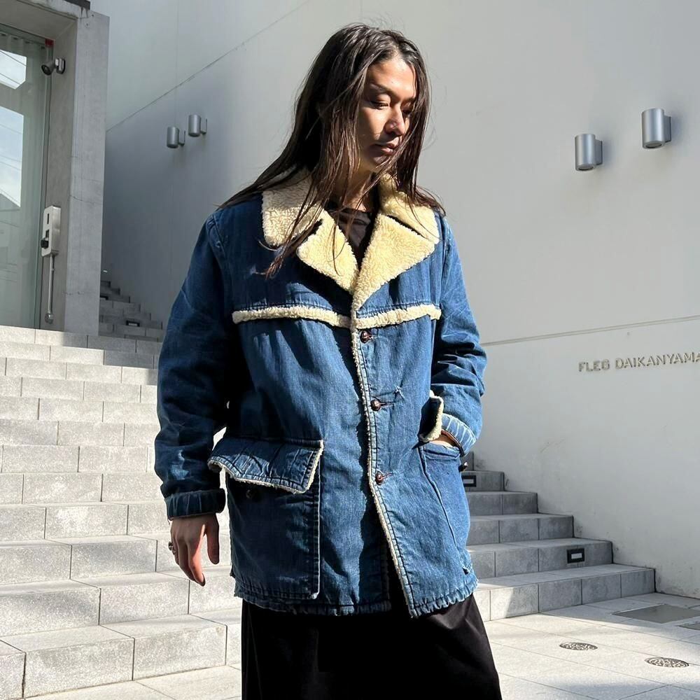極希少✨B-3 Type Vintage Boa Denim Jacket XL CAMPUS] Vintage Boa Lining Work Jacket [1970s-] Vintage Boa Lining