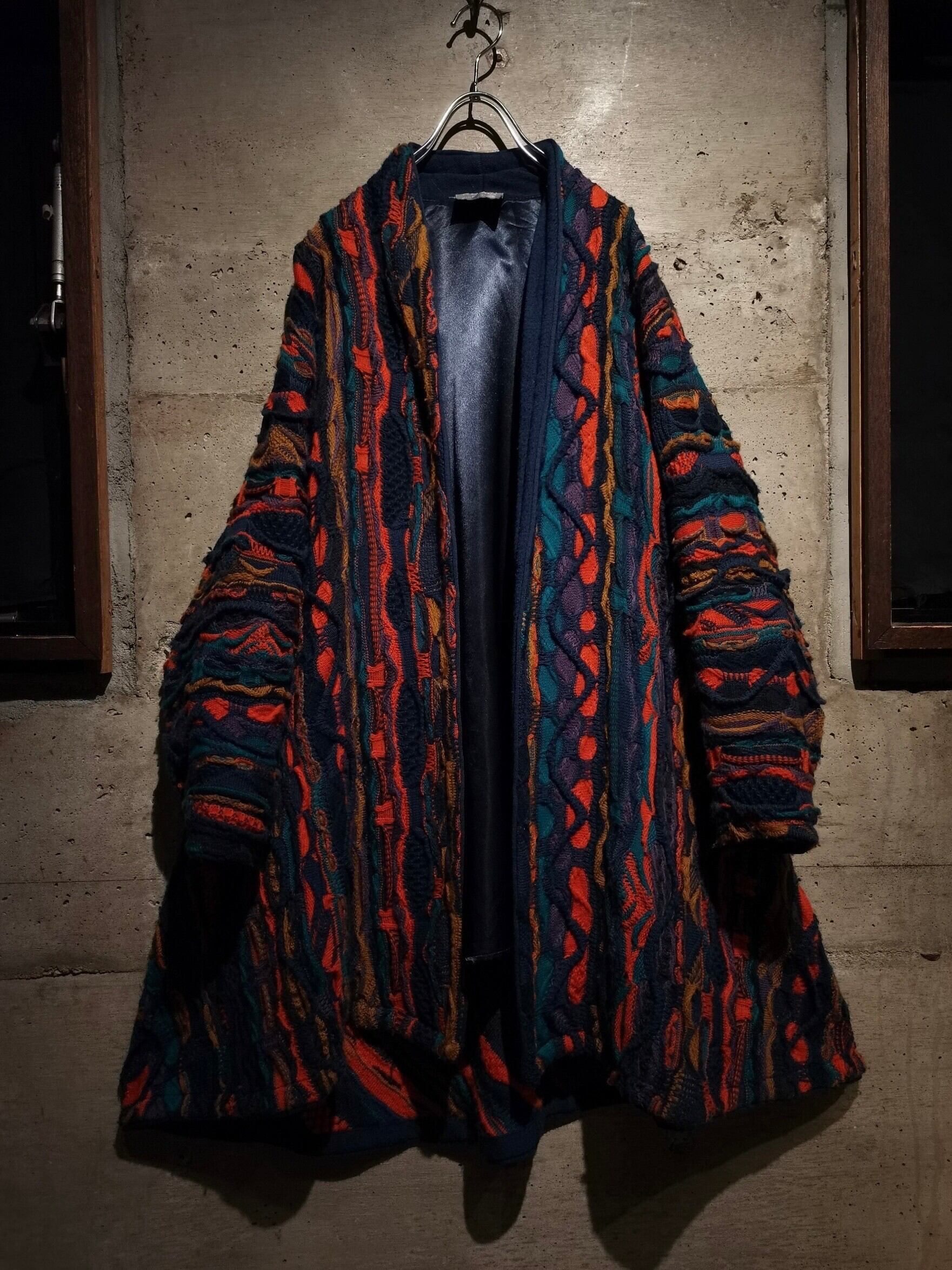 Caka】COOGI Special Vintage Loose 3D Knit Gown Coat | Caka(カカ 