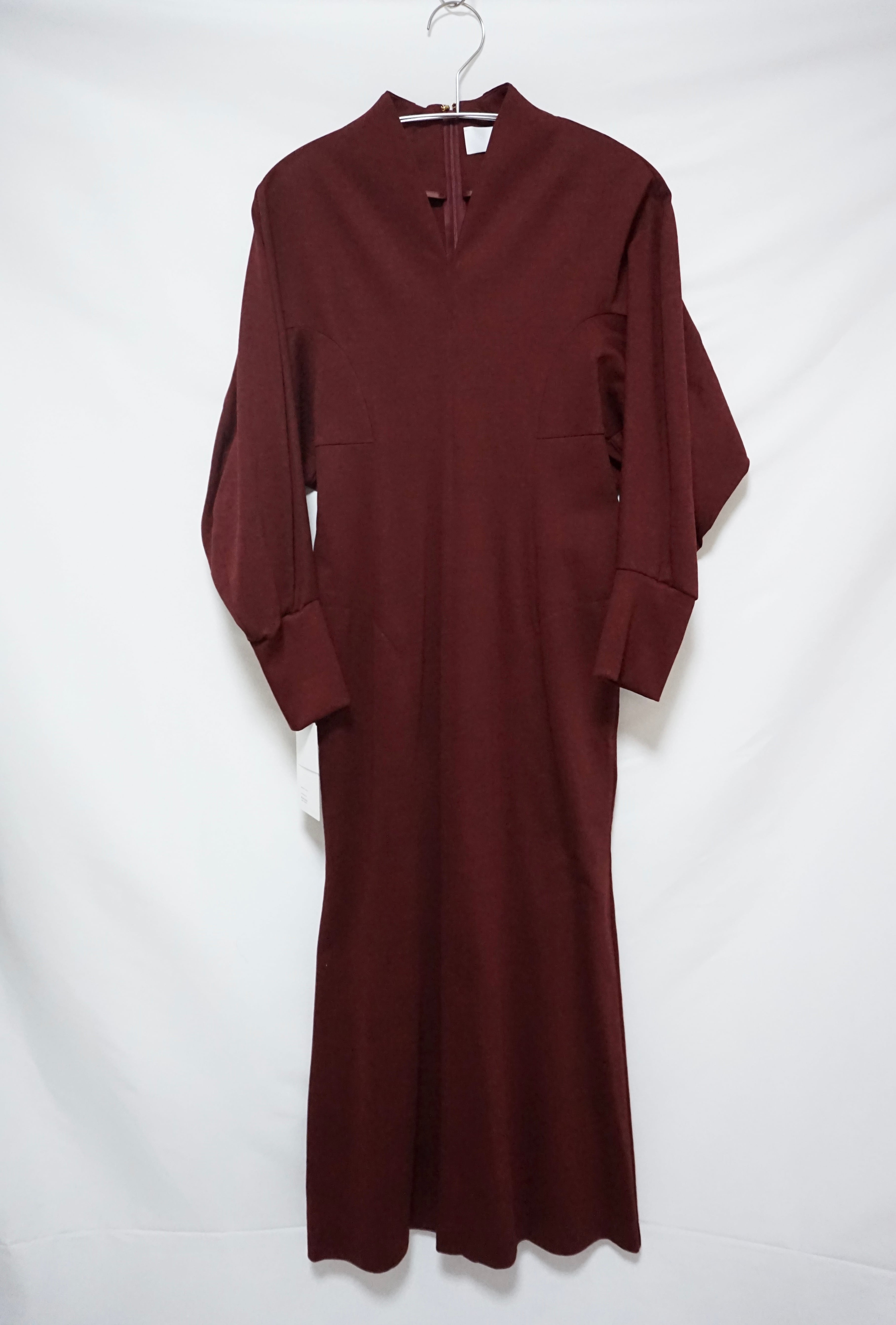 Mame Kurogouchi / V-Neck Classic Cotton Dress | ambre