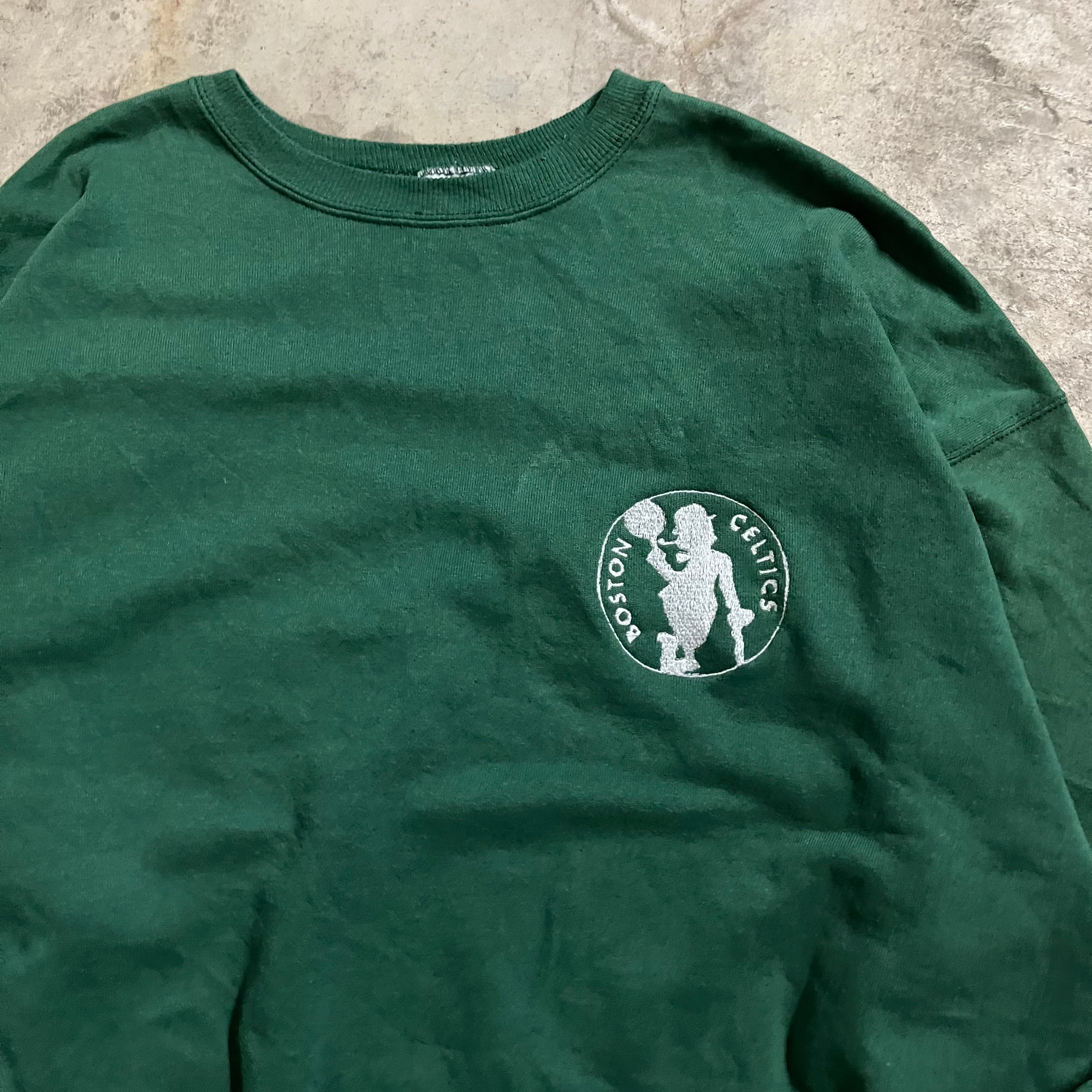 〖Hanes〗90’s NBA Boston･Celtics team logo embroidery sweat/ヘインズ 90年代 NBA  ボストン･セルティックス チーム ロゴ刺繍 スウェット/lsize/#0319/osaka | 〚ETON_VINTAGE〛 powered by  BASE