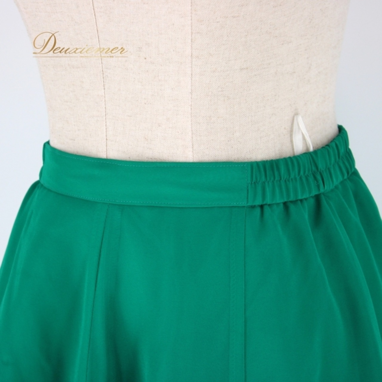 社交ダンス 衣装 スタンダード スカート レッスンウェア レディース 練習着 グリーン系 緑 Sanline サンリーヌ ラインストーン 上品 エレガント フレッシュ ボリューム 優雅 78cm ウエスト33.5cm ポリエステル 日本製 二重スカート ラインストーン付き